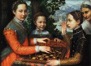 anguissola sofonisba tre schackspelande systrar china oil painting reproduction